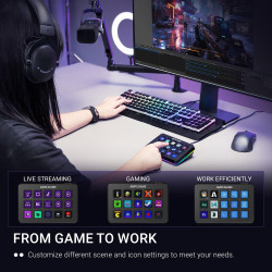 Fifine AmpliGame - Controlador de transmisión | Con teclas LCD personalizables