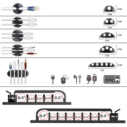 N NOROCME Kit de organización de cables | Kit de organizacion para todo tipo de cables