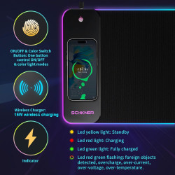 Alfombrilla de mouse RGB con carga inalambrica | Alfombrilla de mouse RGB con carga inalambrica