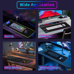 Alfombrilla de mouse RGB con carga inalambrica | Alfombrilla de mouse RGB con carga inalambrica