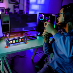 Divoom Times Gate - Reloj despertador digital | Reloj despertador con diseño cyberpunk