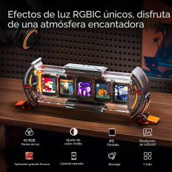 Divoom Times Gate - Reloj despertador digital | Reloj despertador con diseño cyberpunk