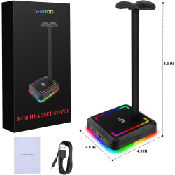 Soporte para auriculares con cargador inalámbrico | Soporte de auriculares con carga inalambrica o con cable para accesorios