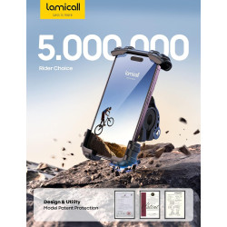 Lamicall - Soporte de teléfono para bicicleta | Soporte de telefono resistente con clip para bicicletas
