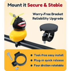 Decoraciones de bicicleta de pato de goma | Decoracion de pato para manubrio de bicicletas