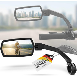 WITTKOP Espejo de bicicleta | Espejo retrovisor para bicicletas