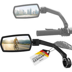 WITTKOP Espejo de bicicleta | Espejo retrovisor para bicicletas