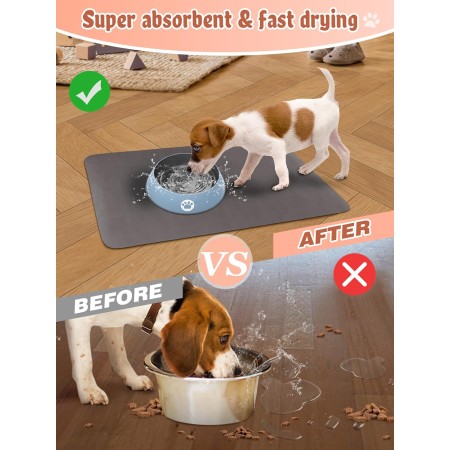 Tapete absorbente para alimentación de mascotas, tapete de secado rápido para alimentos y agua, tapete dispensador de agua