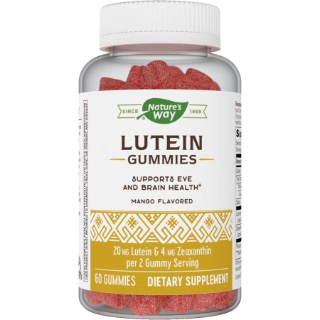 Nature's Way Gomitas de luteína con zeaxantina, suplemento para la salud ocular y la función cerebral*, sabor a mango, 60