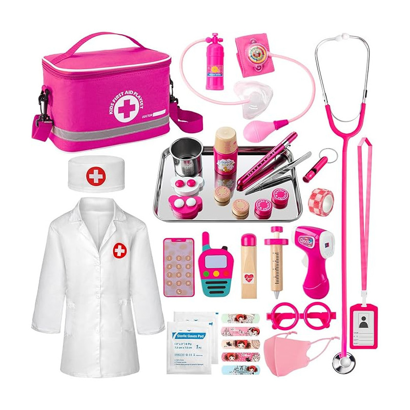 Kit médico para niños y niñas, 34 piezas para niños pequeños de 3 a 5 años