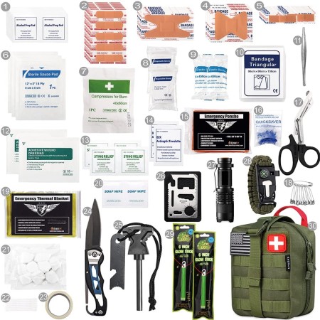 EVERLIT Kit de supervivencia de primeros auxilios IFAK EMT Molle Pouch Kit de supervivencia para equipo al aire libre, kits de