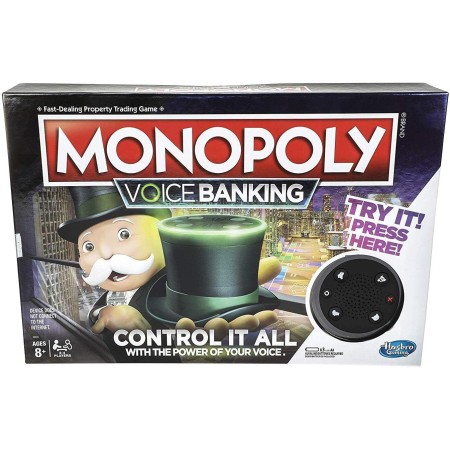 Monopoly Voice Banking Juego de mesa familiar electrónico para mayores de 8 años, Estándar, Marrón/A