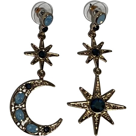 Pendientes colgantes de luna celestial y estrella