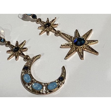 Pendientes colgantes de luna celestial y estrella