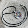 Rueda del zodiaco Astrología Horóscopo Tarot Psíquico Gitano Adivinador Colorido Cristal Peltre Unisex Hombre Colgante Collar