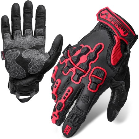 ZUNE LOTOO Full Finger Tactical Gloves for Men, Touchscreen Motorcycle Gloves with TPR Impact Protective, Kevlar-Lined, EVA Palm