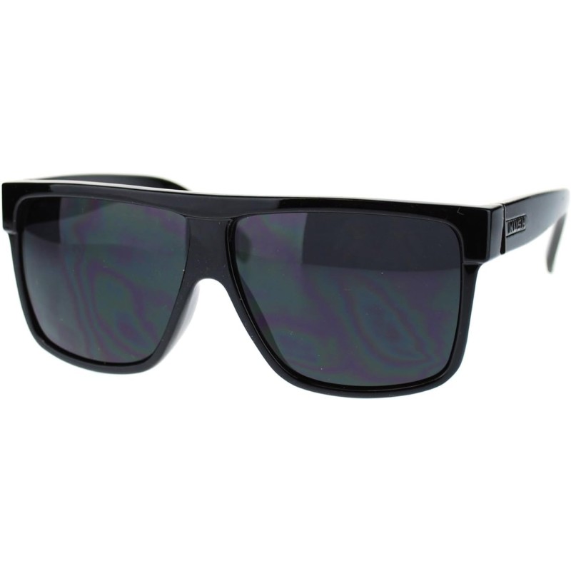 JuicyOrange KUSH - Gafas de sol para hombre, montura cuadrada plana, lente negra oscura, 5 5/8 pulgadas (5.630 in) de ancho x 2