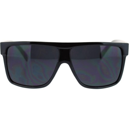 JuicyOrange KUSH - Gafas de sol para hombre, montura cuadrada plana, lente negra oscura, 5 5/8 pulgadas (5.630 in) de ancho x 2