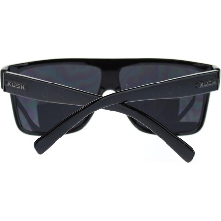 JuicyOrange KUSH - Gafas de sol para hombre, montura cuadrada plana, lente negra oscura, 5 5/8 pulgadas (5.630 in) de ancho x 2