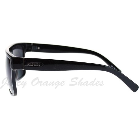 JuicyOrange KUSH - Gafas de sol para hombre, montura cuadrada plana, lente negra oscura, 5 5/8 pulgadas (5.630 in) de ancho x 2