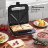 Elite Gourmet ESM2207SS Máquina de sándwich de acero inoxidable para hacer panini, máquina de queso a la parrilla, tortillas