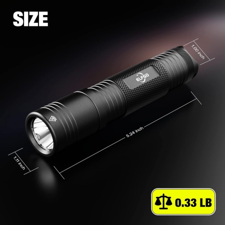 ELFGO 270 lúmenes de luz LED para bolígrafo, linterna de pluma con zoom, linterna de clip de tamaño de bolsillo, pequeña mini