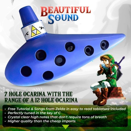 Songbird réplica de la ocarina del tiempo de la leyenda de Zelda, edición Kokiri