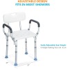 OasisSpace Silla de ducha resistente con respaldo – Silla de bañera con brazos para discapacitados, discapacitados, personas