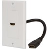 BUYER'S POINT Placa de pared HDMI | Salida única HDMI 2.0 con coleta integrada de 6 pulgadas, compatible con Ethernet y video