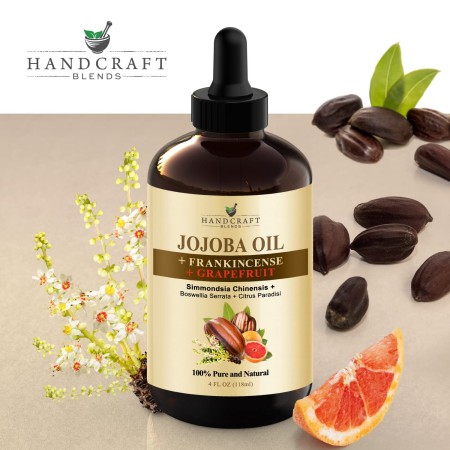 Handcraft Aceite de jojoba 16 onzas líquidas – Aceite de jojoba 100% puro y natural para piel, cara y cabello – Aceite de jojoba