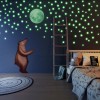 Brillan en la oscuridad estrellas y luna para techo, calcomanías luminosas de estrellas y luna, decoración de pared, estrellas