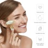 BAIMEI - Juego de rodillo facial y Gua Sha de jade herramientas para el cuidado de la piel y la hinchazón, color verde