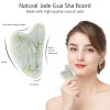 BAIMEI - Juego de rodillo facial y Gua Sha de jade herramientas para el cuidado de la piel y la hinchazón, color verde