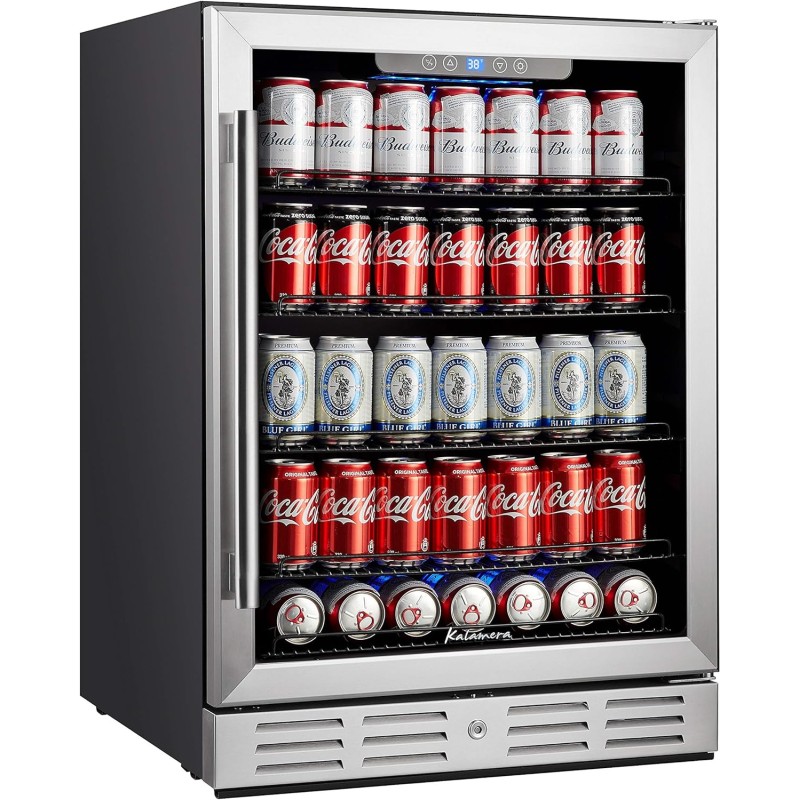 Kalamera Refrigerador de bebidas de 24 pulgadas, capacidad para 154 latas, encaja perfectamente en un espacio de 24 pulgadas,