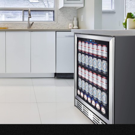 Kalamera Refrigerador de bebidas de 24 pulgadas, capacidad para 154 latas, encaja perfectamente en un espacio de 24 pulgadas,