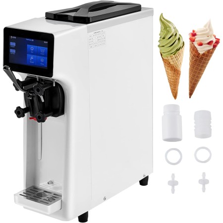 VEVOR Máquina comercial de helados, rendimiento de 10-20L/H, máquina de servir suave para encimera de 1000 W con tolva de 4.5 L