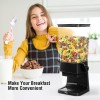 Mivvosakuki Dispensador doble de cereales para encimera, grandes recipientes de cereales, dispensador de almacenamiento para