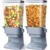 Mivvosakuki Dispensador doble de cereales para encimera, grandes recipientes de cereales, dispensador de almacenamiento para