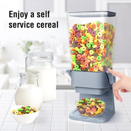 Mivvosakuki Dispensador doble de cereales para encimera, grandes recipientes de cereales, dispensador de almacenamiento para