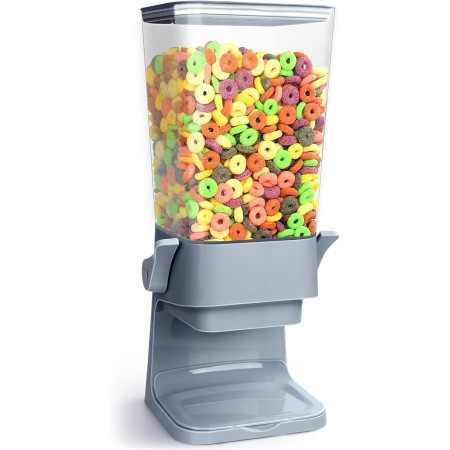 Mivvosakuki Dispensador doble de cereales para encimera, grandes recipientes de cereales, dispensador de almacenamiento para