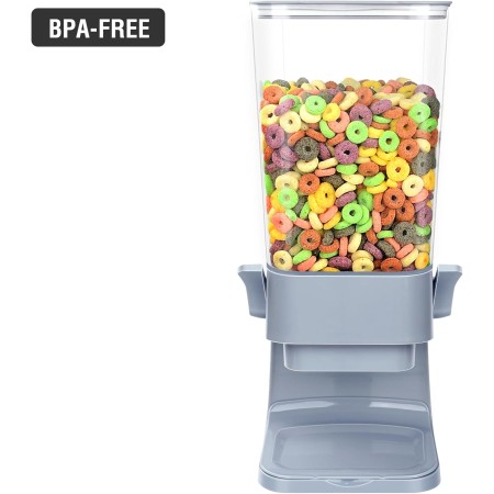 Mivvosakuki Dispensador doble de cereales para encimera, grandes recipientes de cereales, dispensador de almacenamiento para