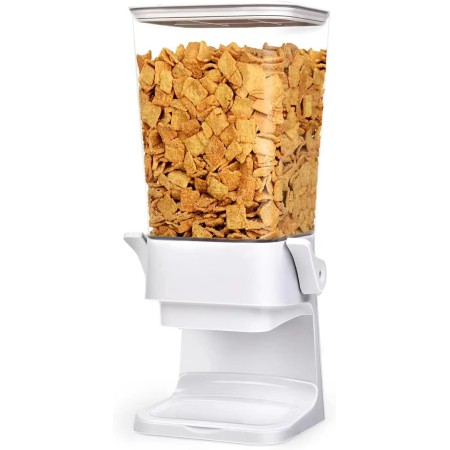 Mivvosakuki Dispensador doble de cereales para encimera, grandes recipientes de cereales, dispensador de almacenamiento para