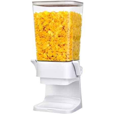 Mivvosakuki Dispensador doble de cereales para encimera, grandes recipientes de cereales, dispensador de almacenamiento para