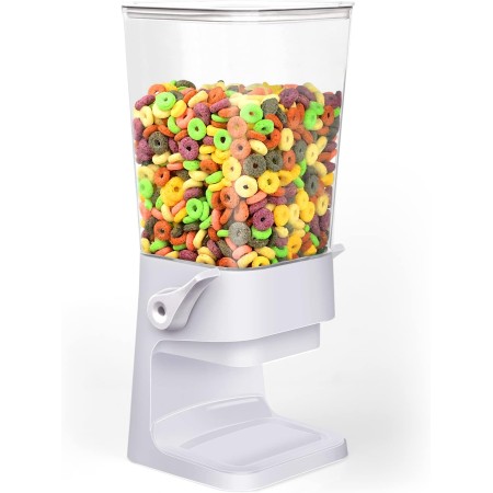 Mivvosakuki Dispensador doble de cereales para encimera, grandes recipientes de cereales, dispensador de almacenamiento para