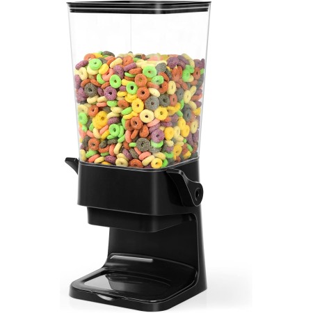 Mivvosakuki Dispensador doble de cereales para encimera, grandes recipientes de cereales, dispensador de almacenamiento para