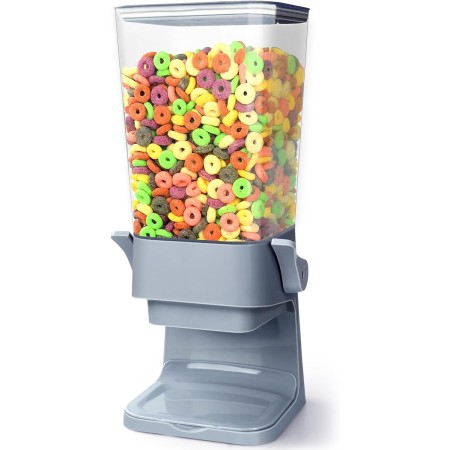 Mivvosakuki Dispensador doble de cereales para encimera, grandes recipientes de cereales, dispensador de almacenamiento para