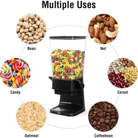 Mivvosakuki Dispensador doble de cereales para encimera, grandes recipientes de cereales, dispensador de almacenamiento para