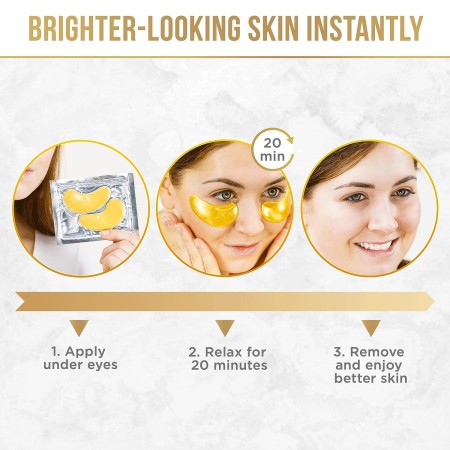 Mascarilla para los ojos de oro de 24 quilates - Tratamientos para ojos hinchados y ojeras, para lucir un aspecto menos cansado