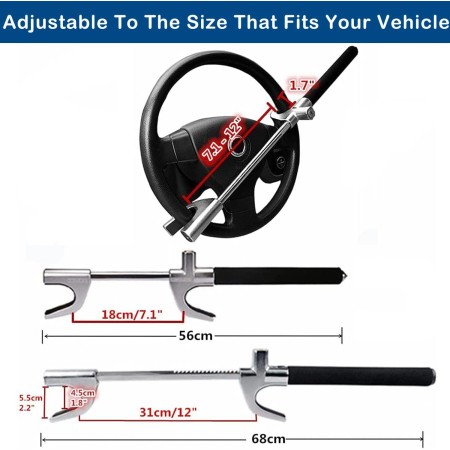 MONOJOY Bloqueo de volante de automóvil: bloqueo de volante para club, club de coche, club, club, volante, club ajustable para