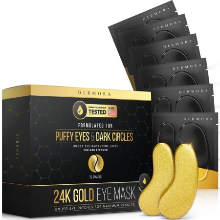 Mascarilla para los ojos de oro de 24 quilates - Tratamientos para ojos hinchados y ojeras, para lucir un aspecto menos cansado